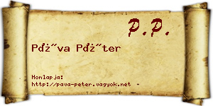Páva Péter névjegykártya